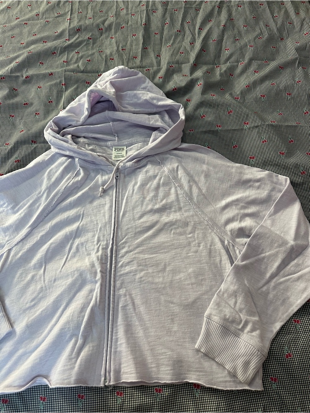 PINK Victoria's Secret Light Lavender Full-Zip Hoodie